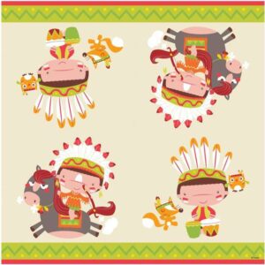 Indiánská party - Ubrousky papírové  33 x 33 cm 20 ks