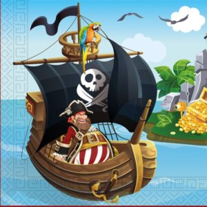 Pirátská party Pirátský ostrov - Ubrousky  33 x 33 cm 20 ks