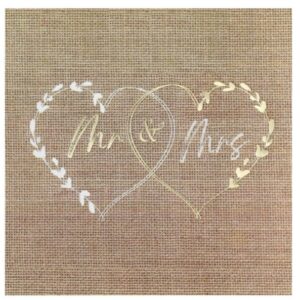 Ubrousky papírové svatební přírodní 33 x 33 cm 20 ks