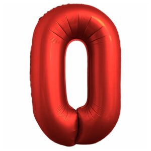 Balónek chromový číslice "0" červený 86 cm