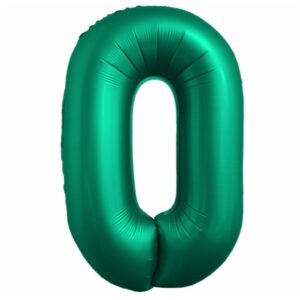 Balónek chromový číslice "0" zelený 86 cm