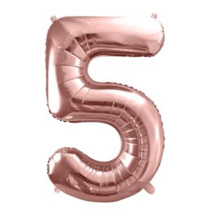 Balónek číslo rose gold 5 foliové 86 cm