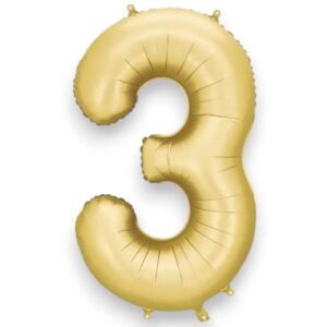 Balónek fóliový číslo 3 zlatá 86 cm