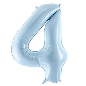 Balónek fóliový pastelově modrý číslo 4 72 cm