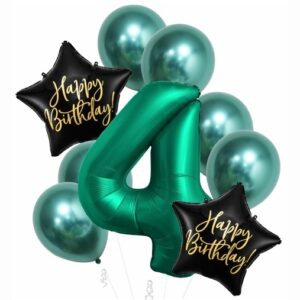 Balónkový buket 4. narozeniny chrom zelená