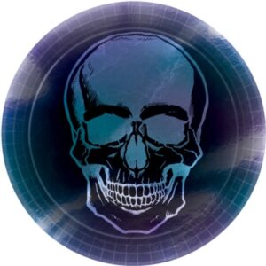 Halloween Death - Talíře papírové Lebka 23 cm 8 ks