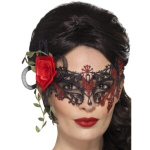 Skraboška na karneval -  filigránová s růží