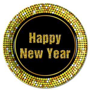 Talíře papírové silvestrovské Happy New Years 8 ks