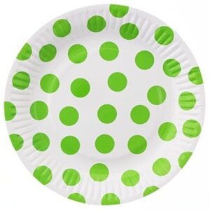 Talířky papírové puntík zelený 6ks