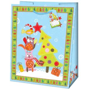 Taška dárková Maxi Zvířátka u stromečku 33 x 26
