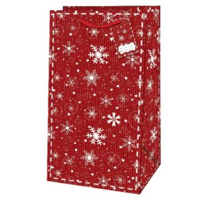 Taška dárková Piccolo Vločky červená 21 x 11 x 6