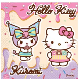Ubrousky papírové Hello Kitty & Kuromi 33x33 cm 20 ks