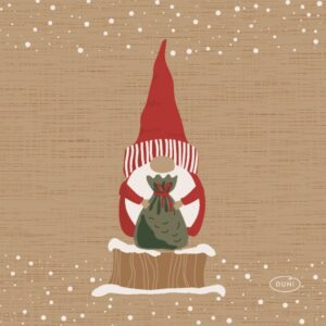 Ubrousky papírové banketové Skřítek Natural Tomte 24 x 24 cm 20 ks