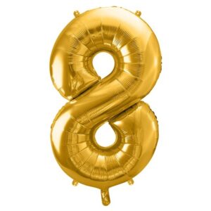 Balónek číslo zlaté 8 foliové 86 cm