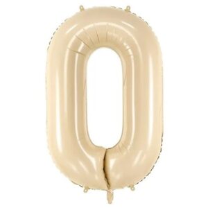 Balónek fóliový béžový číslo 0 72 cm