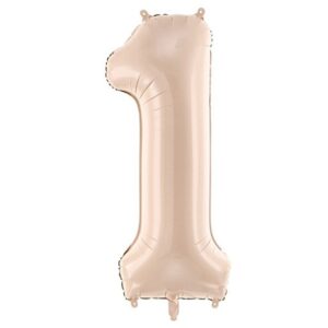 Balónek fóliový číslice "1" tmavě bežový 72 cm