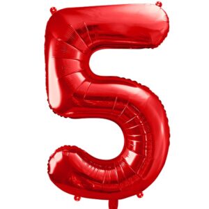 Balónek fóliový číslo 5 červené 85 cm