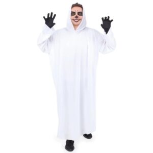 Bílý plášť Ghost s kapucí