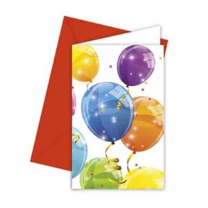 Pozvánky na party Sparkling balloons 6ks