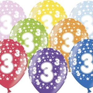 Balónek latexový 3. narozeniny 6 ks