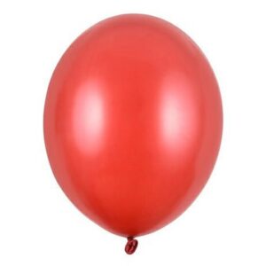 Balónek latexový metalický červený 27 cm 1 ks