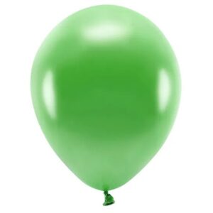 Balónek latexový metalický zelený 27 cm 1 ks
