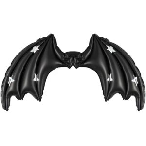 Netopýří křídla nafukovací matná černá s hvězdičkami 85 x 50 cm