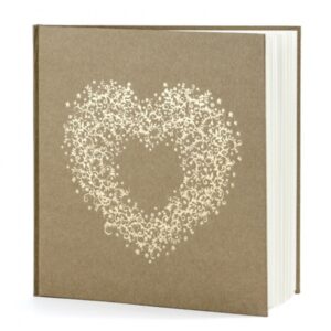 SVATEBNÍ KNIHA  přírodní se zlatým srdíčkem