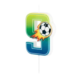 Svíčka dortová Fotbal "9" 6 cm