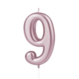 Svíčka dortová číslice 9 Rose Gold 10 cm