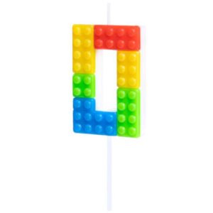 Svíčka dortová číslo 0 Lego kostičky 11 cm