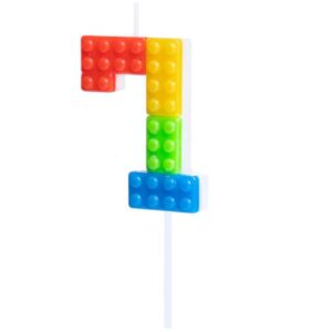 Svíčka dortová číslo 7 Lego kostičky 11 cm