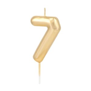 Svíčka dortová lesklá "7" zlatá 6 cm
