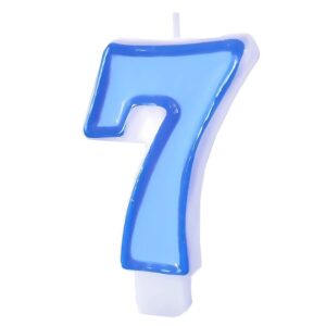 Svíčka dortová modrá "7" 8 cm