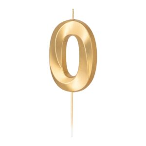Svíčka metalická zlatá "0"