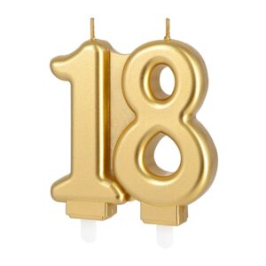 Svíčka narozeninová "18" zlatá 8 cm