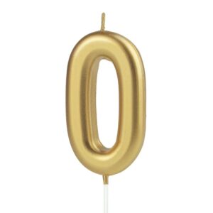 Svíčka narozeninová číslo "0" zlatá 7 cm