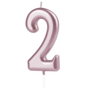 Svíčka narozeninová číslo "2" Rose Gold 7 cm