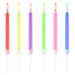 Svíčky narozeninové barevné s barevnými plamínky 6 ks