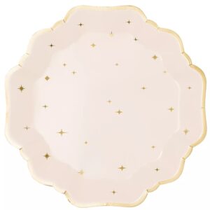 Talíře papírové světlé s hvězdičkami 21 cm 6 ks