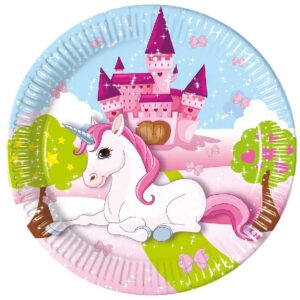 Talířky papírové Jednorožec 20 cm 8 ks