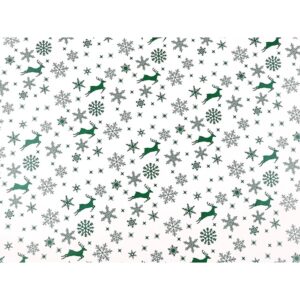 Balící papír vánoční sob zelený 0