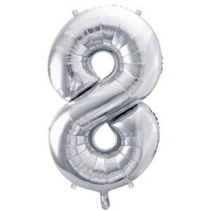 Balónek fóliový číslo 8 stříbrné 72 cm