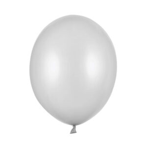 Balónek latexový metalický stříbrný 30 cm 1 ks