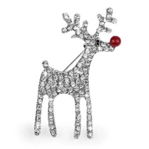 Brož s broušenými kamínky Sob červený