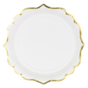 Talíře bílé se zlatým okrajem 18
