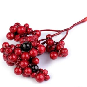 Umělá jeřabina červená trs 10ks