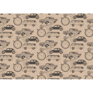 Balicí papír vzor retro auta 100x70 cm