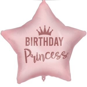 Balónek fóliový Birthday Princess růžový 46 cm