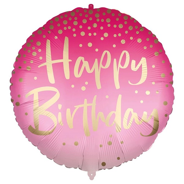 Balónek fóliový HB ombré růžový 46 cm